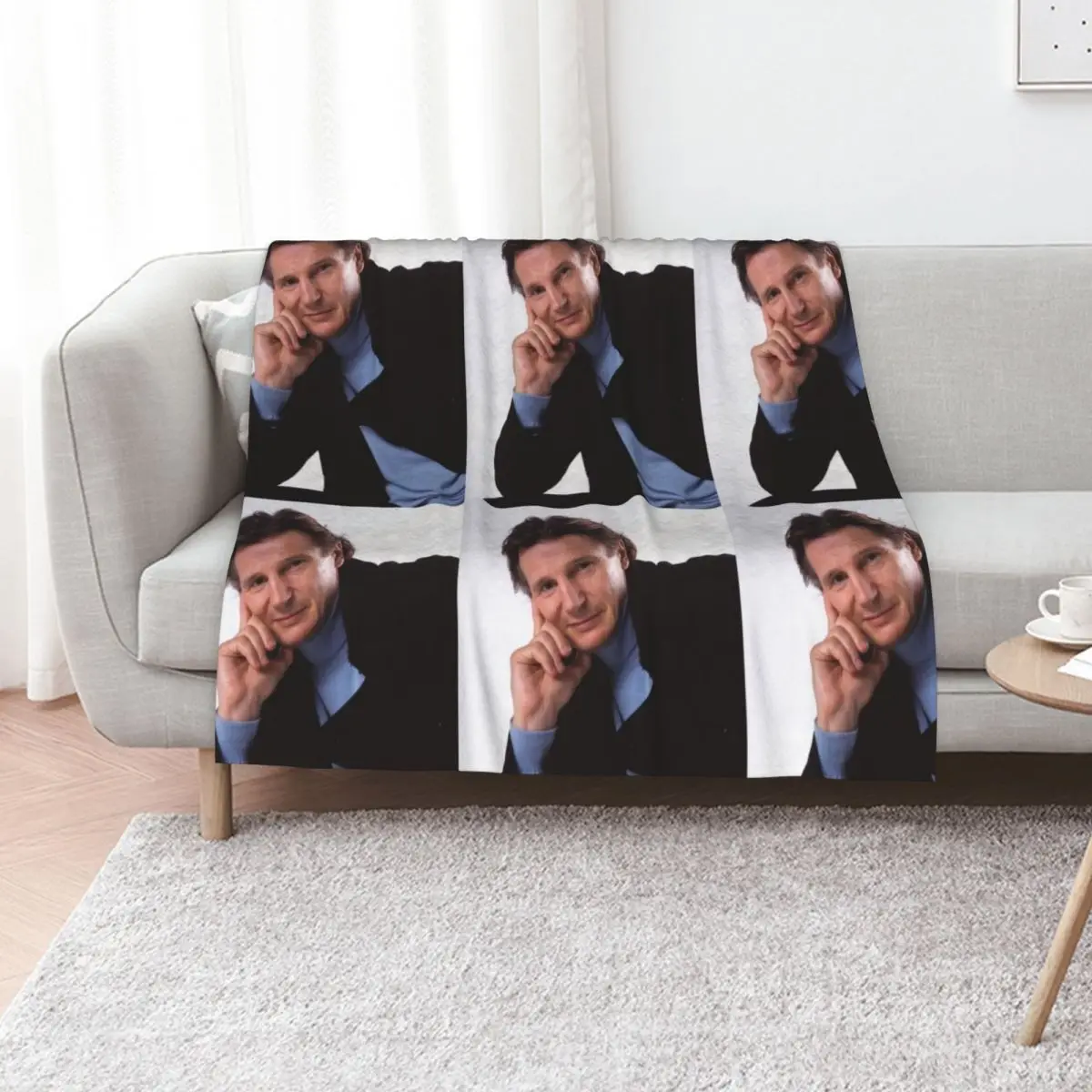 liam neeson handsome Throw Blanket Nap sofa bed Thins Softest Flannel Decorative Sofa Blankets