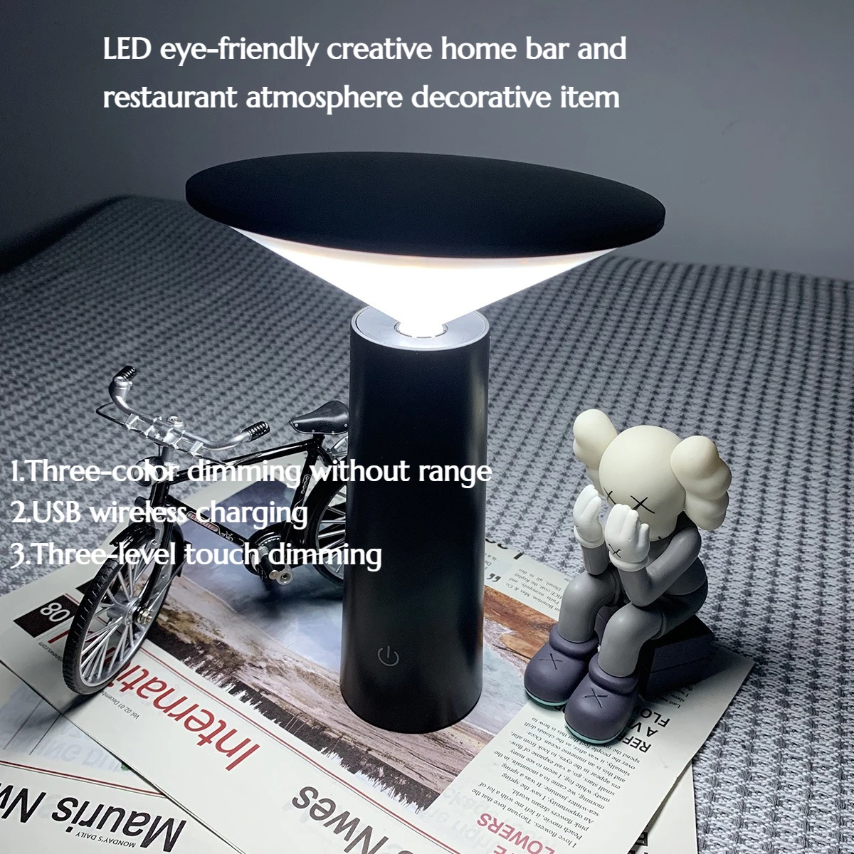 Creative Infinite Dimming LED Sculpture Coffee Shop USB Restaurant Home Lamp Bedroom Atmosphere Decoration Artwork