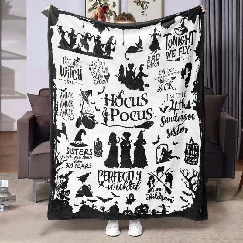 Halloween Universal Flannel Blanket Comfortable and Soft Digital Printed Casual Air-Conditioned Blankets Decorative Nap Blankets