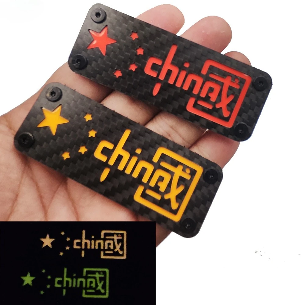 Thick and Wear-resistant Carbon Fiber Material Is Luminous Badges Chinese Morale Medal Backpack Medal Patches Buckles Hooks