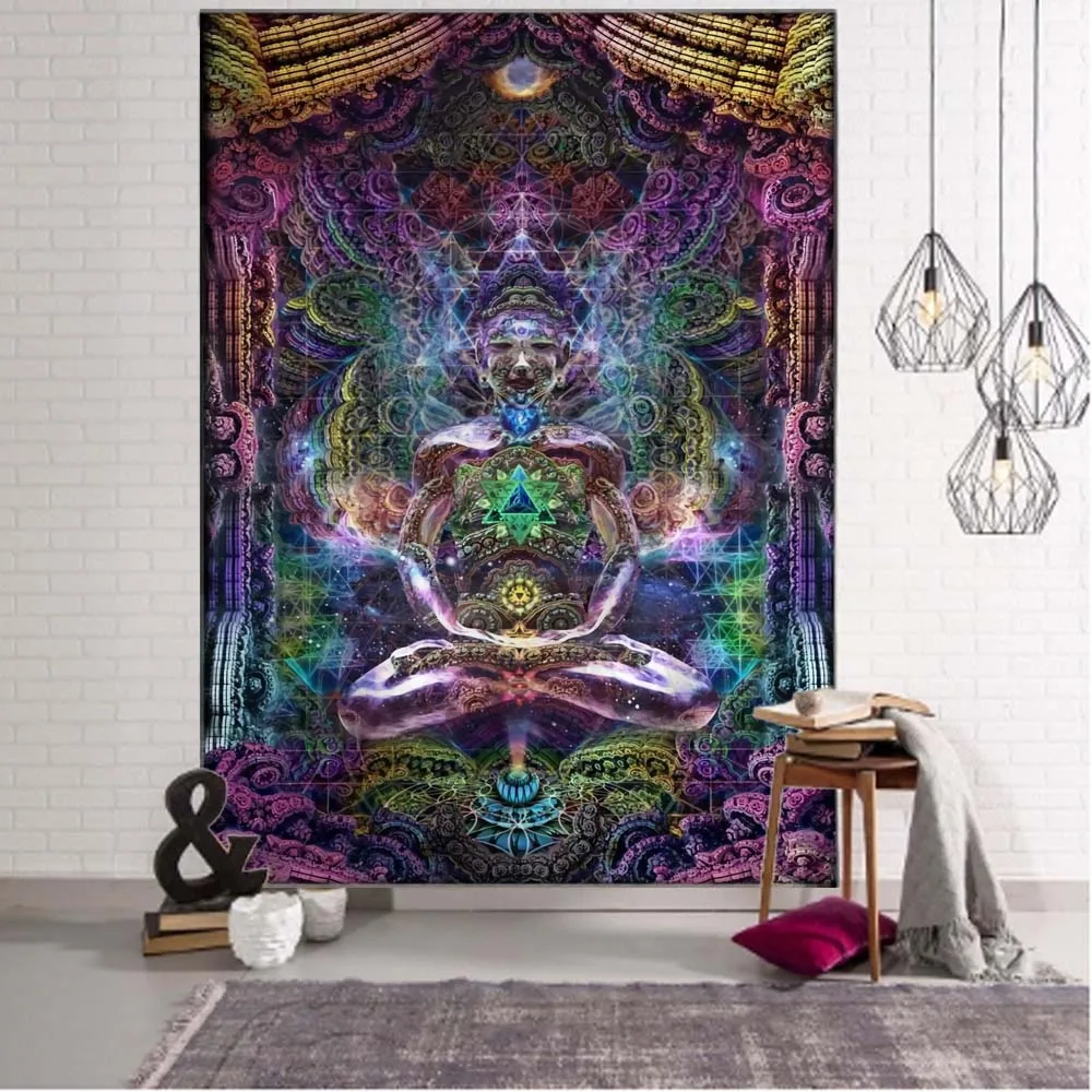 Tapestry Wall Hanging Chakra Psychedelic Art Animal Bohemian Hippie Witchcraft Living Room Bedroom Wall Decoration Yoga Mat