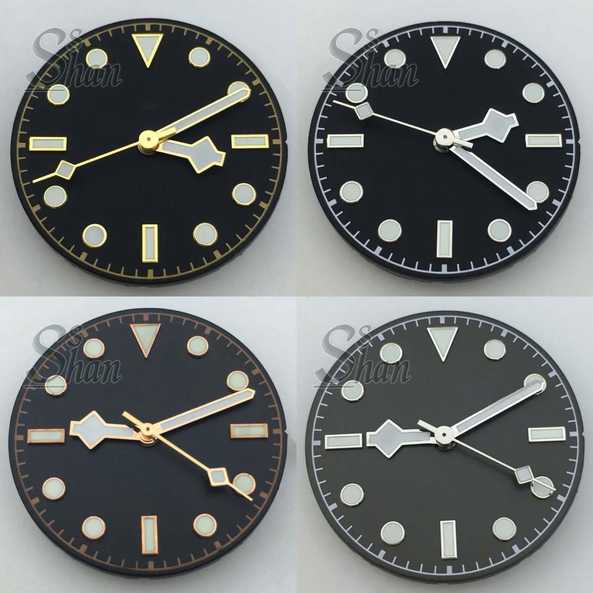 Watch Dial 29mm Red White Black and Blue Dials Snowflake Hands with Green Luminescence Suitable for NH35 ETA PT5000 Movement