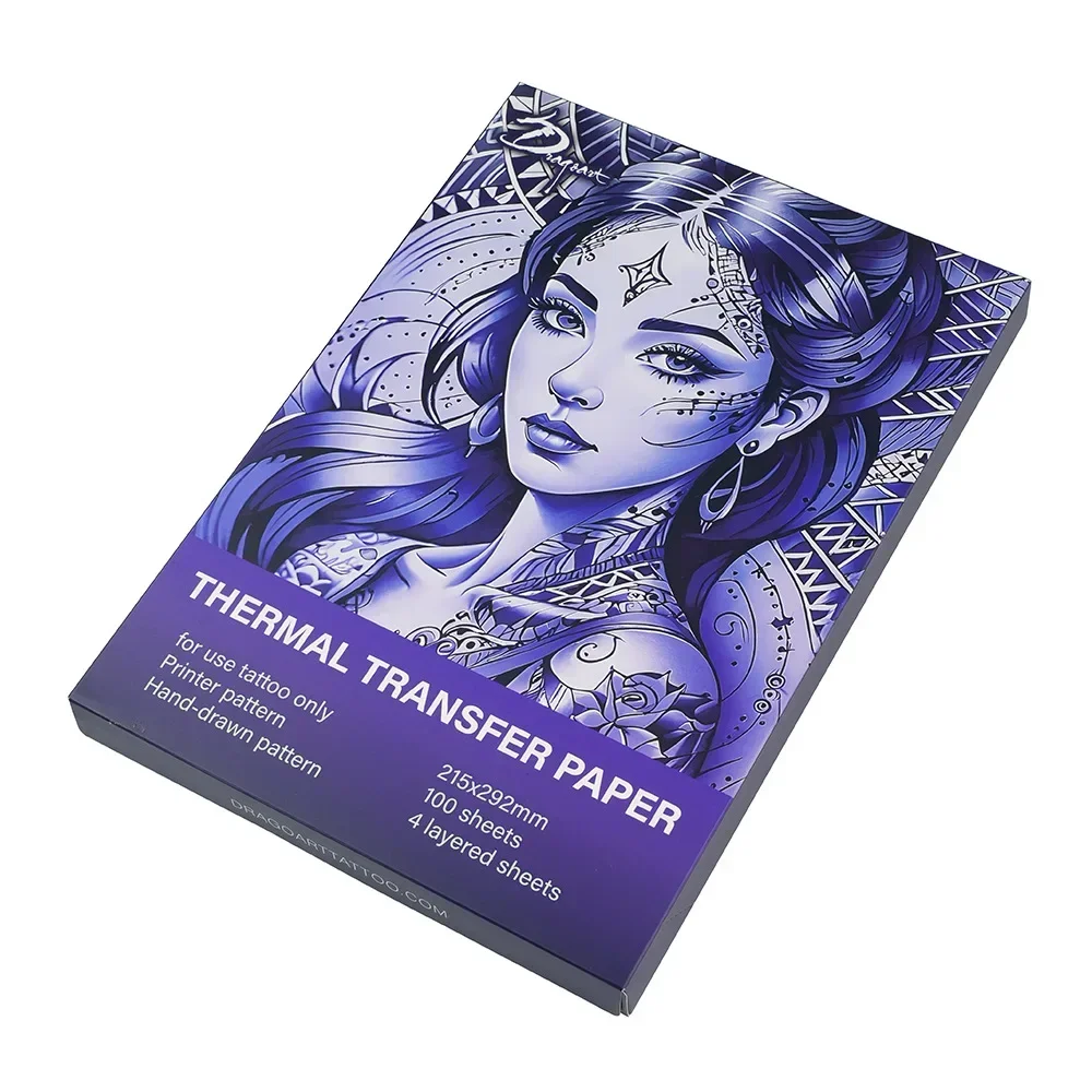 Tattoo Transfer Paper Hand Drawn Dual-use 100Sheets/box Tattoo Thermal Paper A4 Professional Tattoo Transfer Machine Accessories