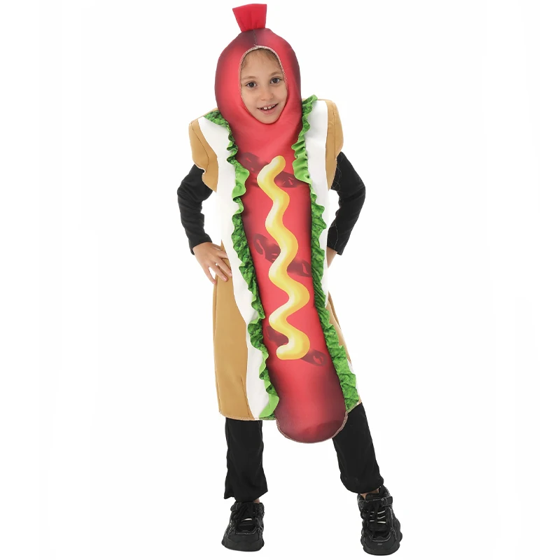 Unisex Cute Fast Food Theme World Book Day Outfit Enfant Funny Hotdog Carnival Halloween Fancy Dress Up Enfants Hot Dog Costume