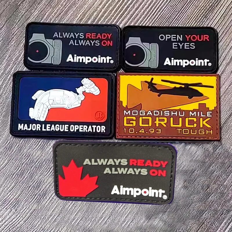 PVC 3D Camera Hook & Loop Patches Personality Tactical Sticker Helicopter Morale Badge for DIY Clothes Backpack Applique
