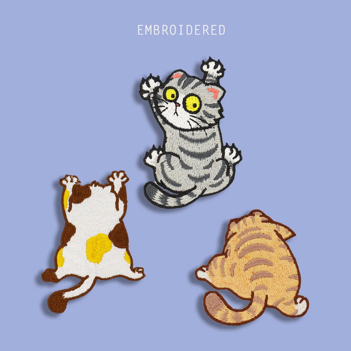 Clothes With Holes Covering Creative Cat Personality Backpack Notebook Hat Phone Case Funny Embroidery Cloth Stickers