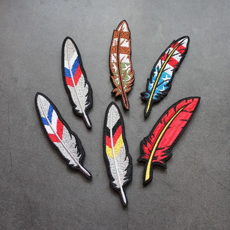 Full Embroidered Morale Feather Russian Flag German Armband Personality Creative Bag Sticker With Backpack Patches for Clothing