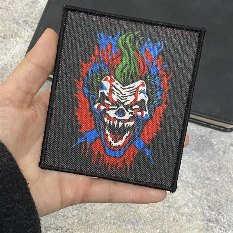 Joker Embroidered Morale Badge Patch Personality Tactical Armband Hook and Loop Military Outdoor Backpack Accessories Stickers