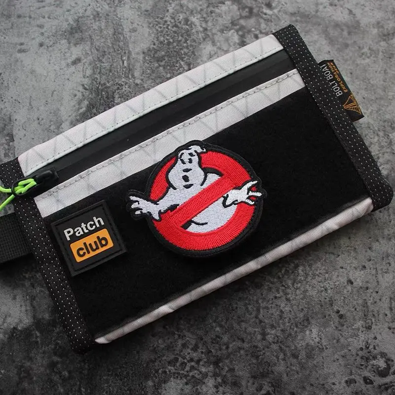 Halloween Ghostbusters Embroidery Patch Personality Military Fan Tactical Sticker Round Red Badge Military Backpack Sticker
