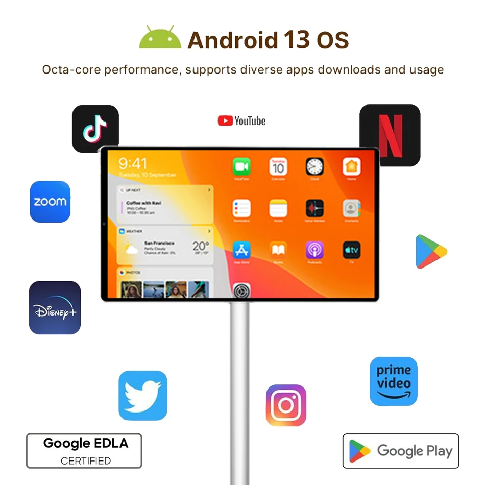 Wholesale Portable Flat Screen Tv 1080p Touch Screen Television Wifi Lcd Led Tv 21.5 Inch Smart Tv With Camera