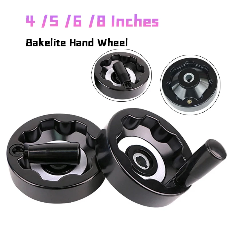 Peijian 4/5/6/8 Inch Bakelite Hand Wheel Rocker Handle Black Foldable Hand Wheel For Lathes Milling Machines And Grinders