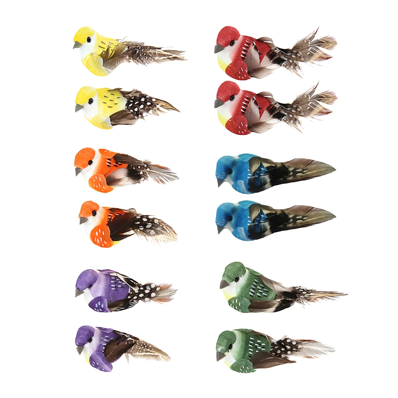 12pcs Set Artificial Birds Fake Foam Animal Simulation Feather Birds Models DIY Wedding Home Garden Ornament Decoration