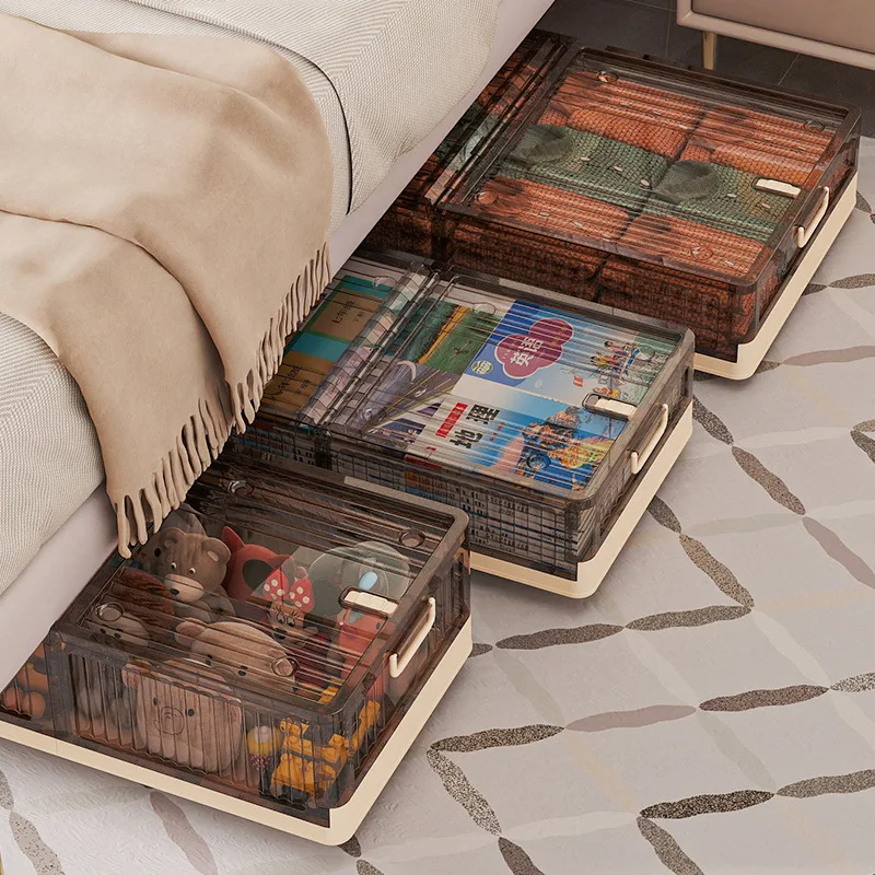 Wheeled Underbed Shoe Clothing Storage Box Flat Bedroom Organizer Cover Space Saving Bed Bottom