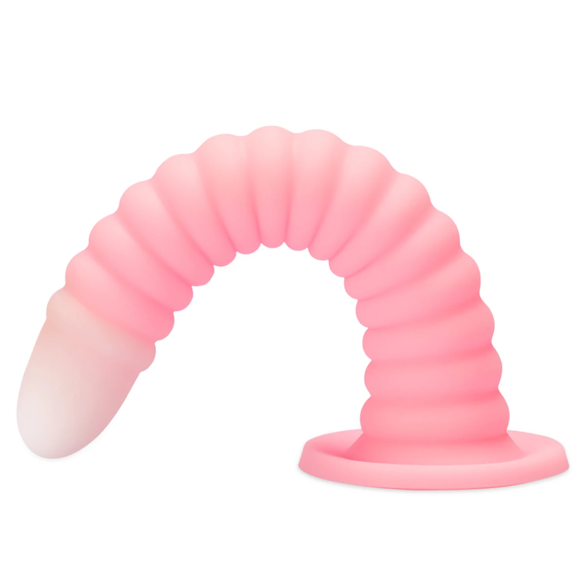 Adult Erotic Sex Toys Gradient Pink Anal Plug Dildo Massager With Threaded Design Strong Suction Cup Extra Long Anal Butt Plug