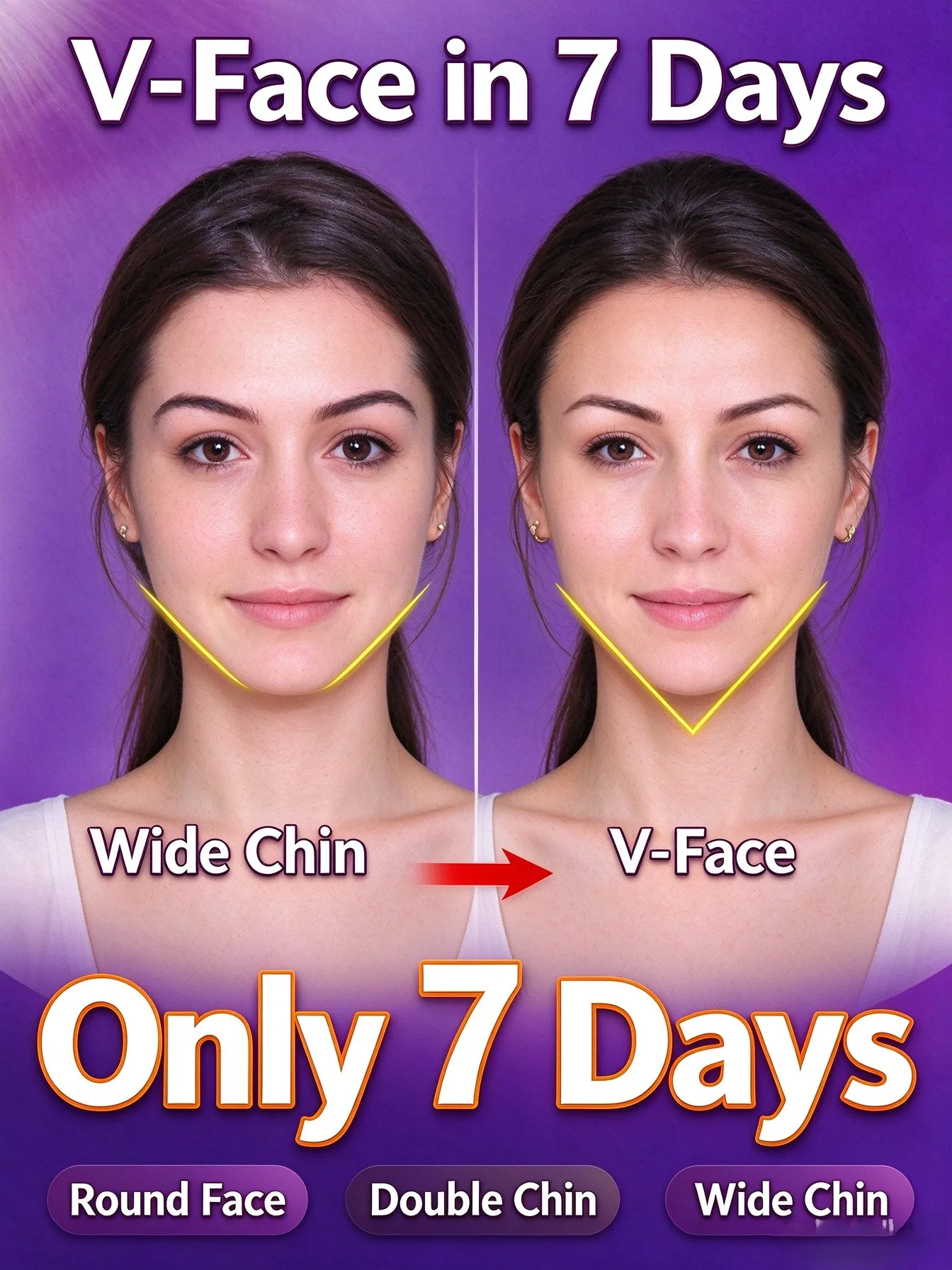 V-Face Lifting Cream, 7 Days Facial Tightening Treatment for Wide Chin, Double Chin and Facial Contouring