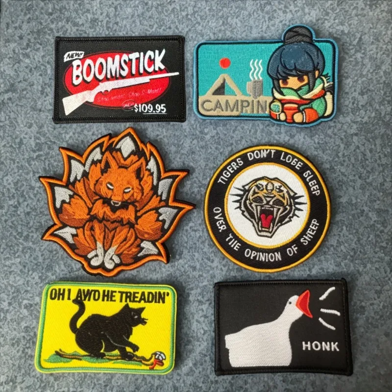Cartoon Animal Tactical Patch Embroidery Hook and Loop Morale Badge Military Patch for Backpack Clothing Decorated Applique