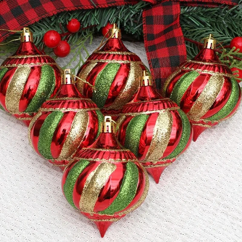 2025 Shatterproof Painted Christmas Balls Pendant Plastic Reusable Electroplated Hanging Balls Set Elegant Xmas Tree Ornament