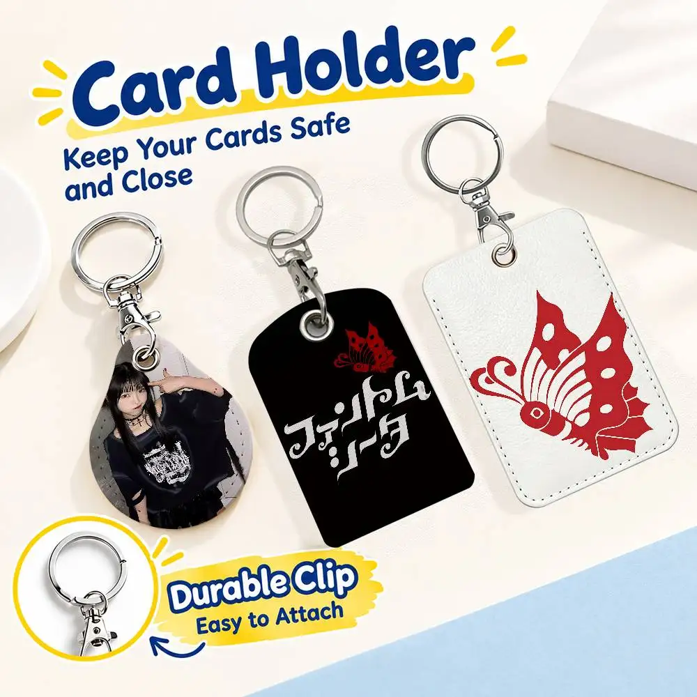 FOR Phantom Siita Sweet Pea Keychain Card Holder Leather Keeps ID Cash Keys Cards Ready for Work School Travel Daily Errands