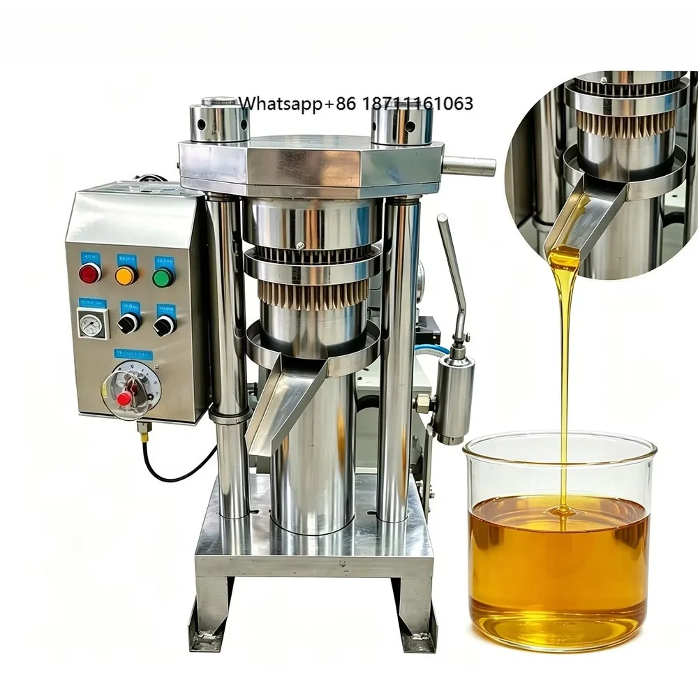 Automatic Hydraulic Oil Press Machine Cold Hot Press High Yield for Sesame Walnut Olive Edible Oil Extraction