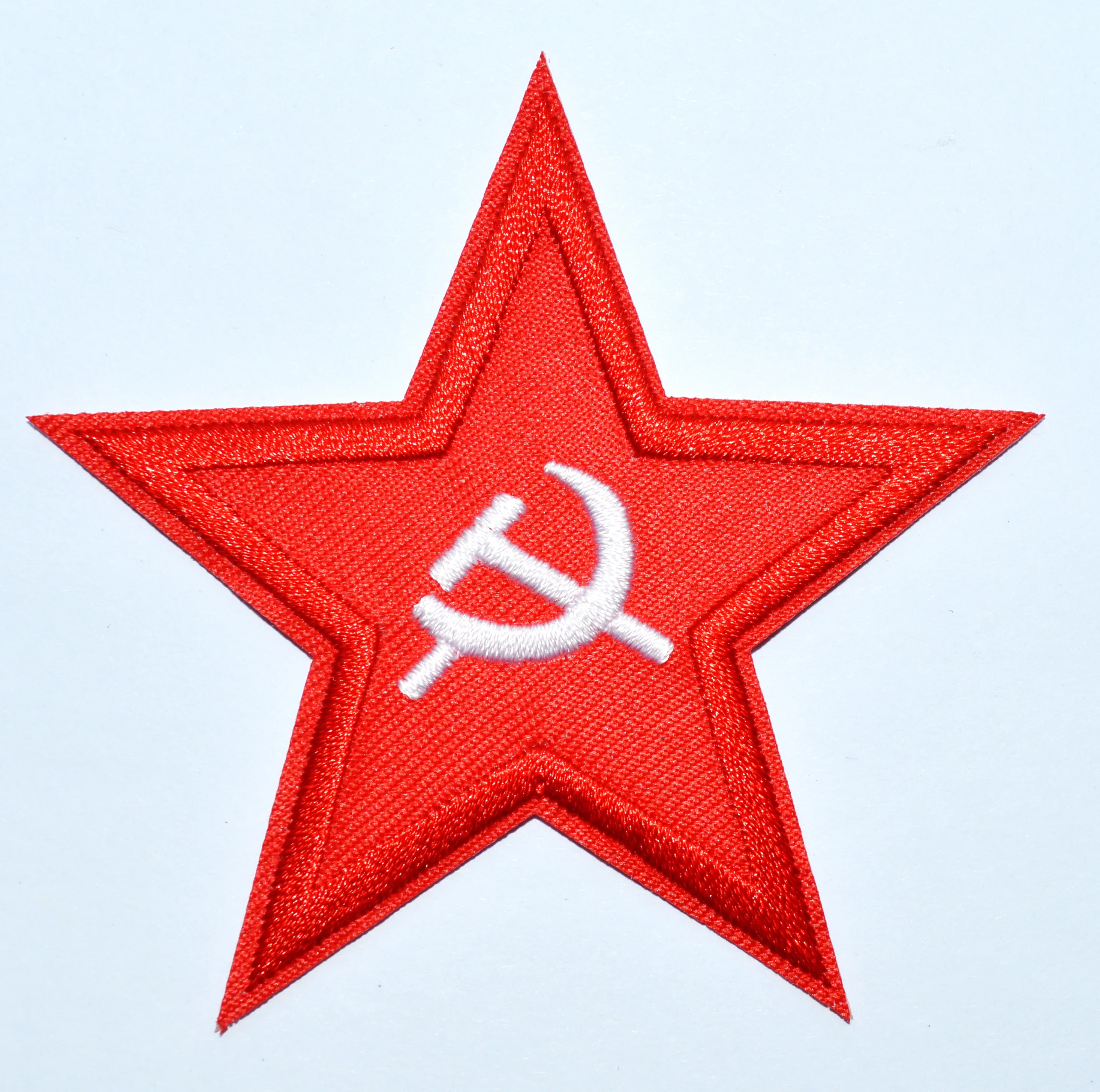 COOL Soviet Red Star Embroidery Badge Insignia USSR Hammer & Sickle Applique 8*8cm Iron On Patch Russia