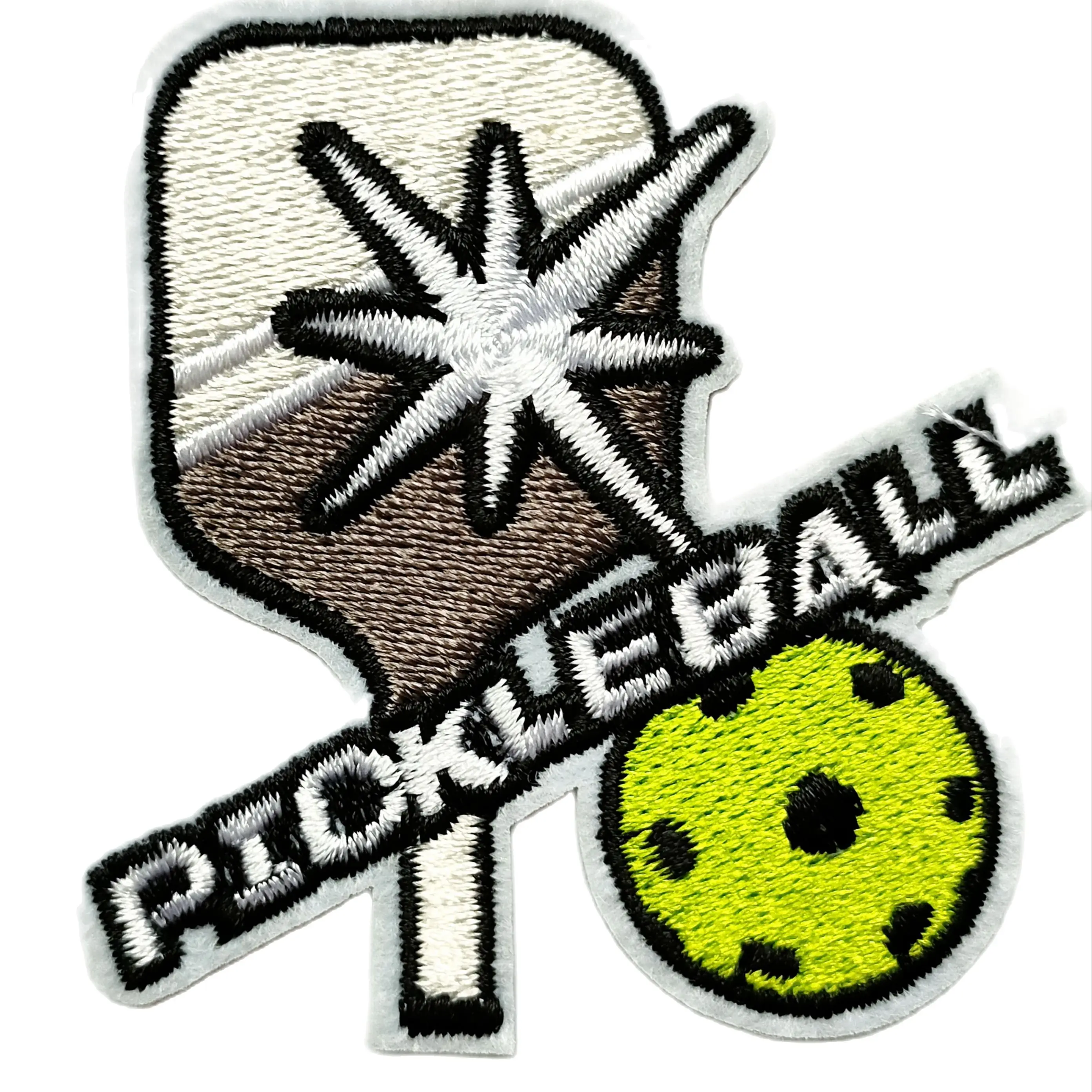 Hot! Pickle Ball Applique Patch Pickleball Sports Badge Embroidered Patch for Clothes Motorcycle Jackets Backpack ≈5.5*6.5cm