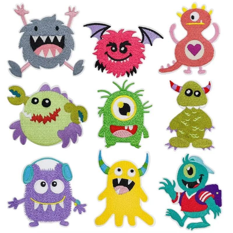 Cute Monster Iron-on Sew Embroidery Badge Patches DIY Apparel Sewing Supplies T-shirt Hat Backpack Clothing Appliques Sticker