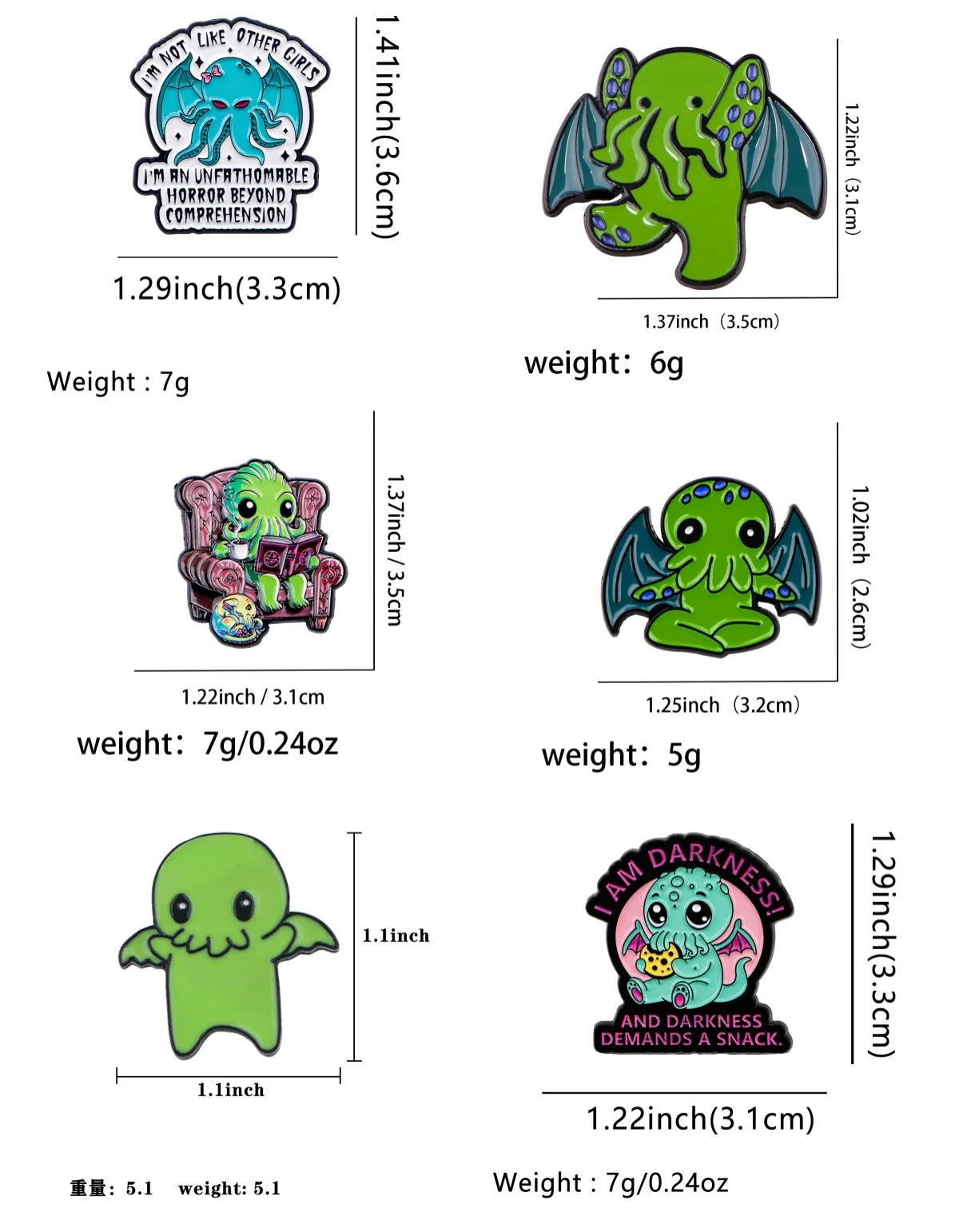 Cute Cartoon Monster Enamel Pins Lapel Pins Metal Brooch Badge On Backpack Clothing Fashion Jewelry Decoration Gifts
