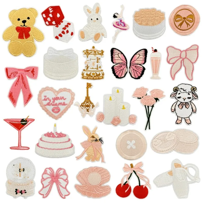 Cake Candle Ballet Shoes Bow Iron-on Sew Embroidered Badge Patches DIY Wedding Dress T-shirt Backpack Clothing Appliques Sticker