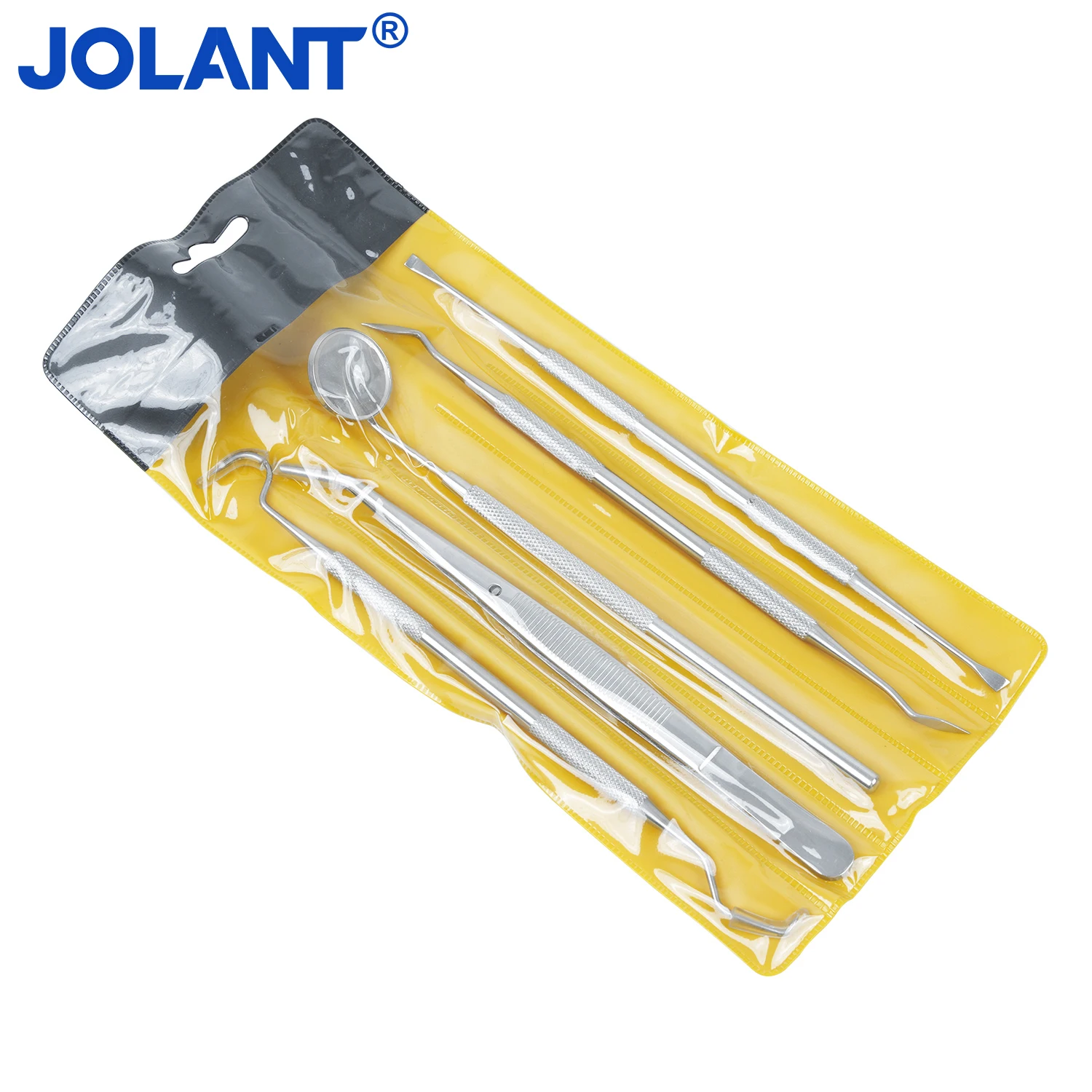 JOLANT Dental Cleaning Tools Set Mouth Mirror Stainless Steel Tweezers Elbow Probe Dentists Instrument Teeth Whitening Dentistry