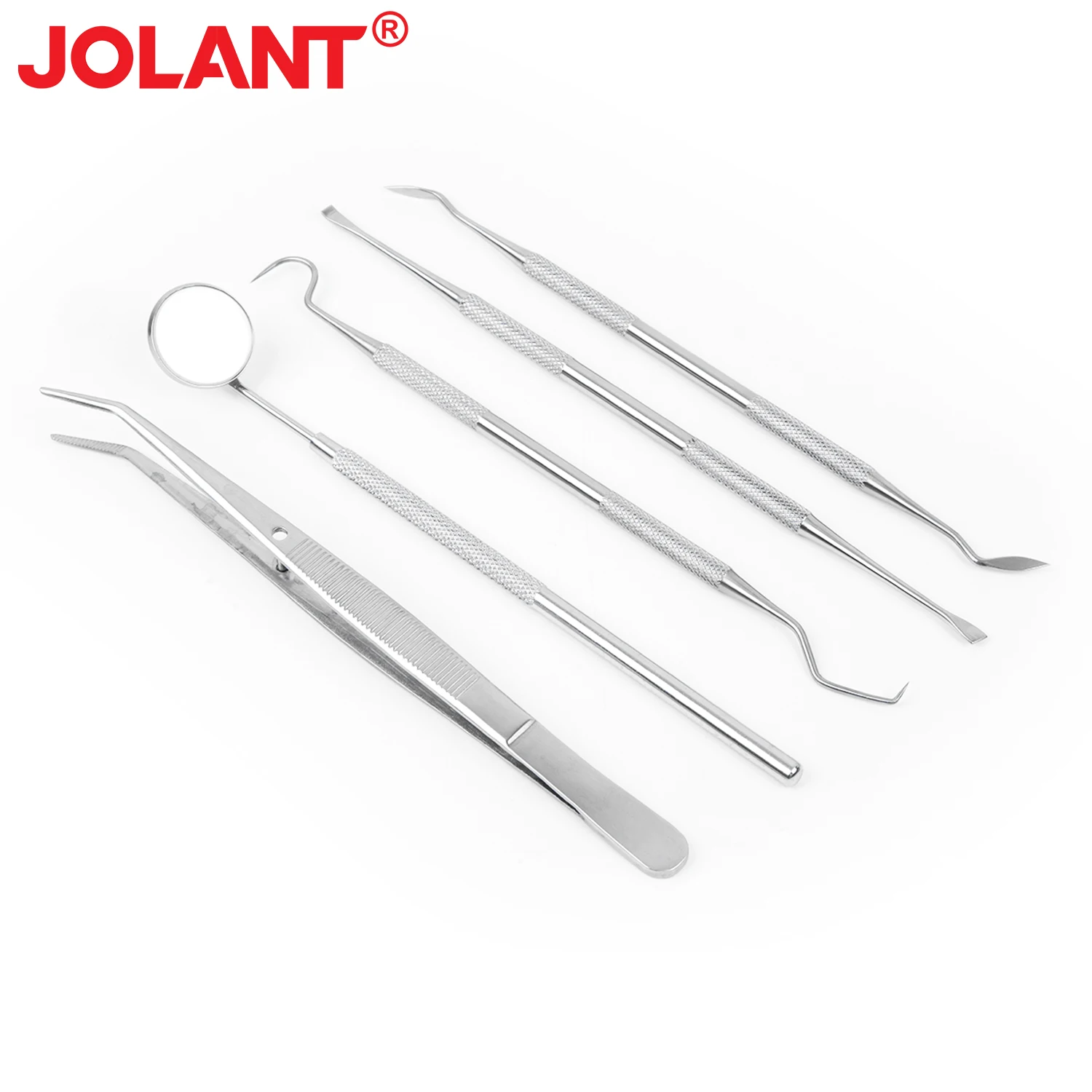 JOLANT Dental Cleaning Tool Set Mouth Mirror Stainless Steel Tweezers Elbow Probe Dentists Instrument Teeth Whitening Dentistry