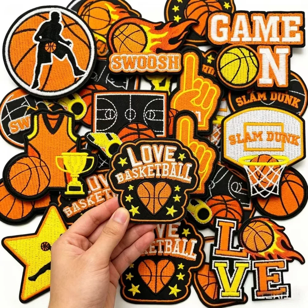 Basketball Sport Embroidery Patch Iron on Patch for Clothing DIY T-shirt Backpack Craft Applique Accessories Decor Repair Sewing