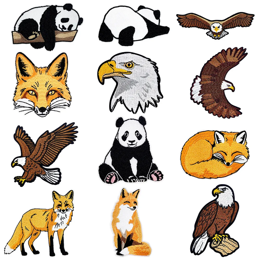 Cotton Animal Embroidery Patch DIY Bag Hat Backpack Iron on Patches Craft Sewing Applique Sticker Sewing Craft Decor Repair