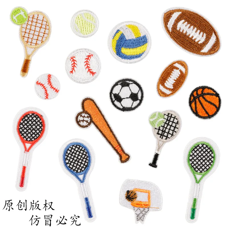 100pcs/Lot Creative Embroidery Patch Sports Ball Table Tennis Bat Hat Shirt Bag Clothing Decoration Accessory Craft Diy Applique