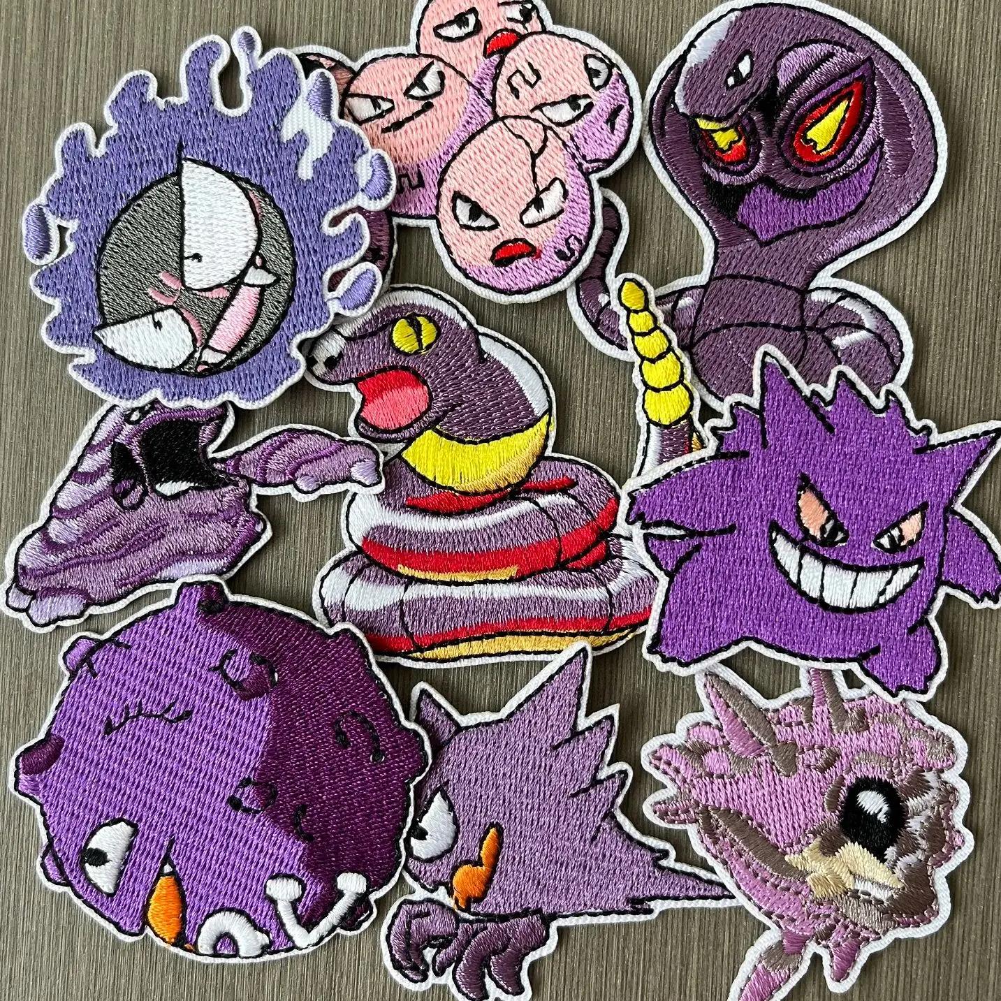 1-9Pcs Cartoon Gengar Snake Pokemon Game Series Iron on Embroidered Patches For Sew on Clothes Jeans Sticker Embroidery Applique