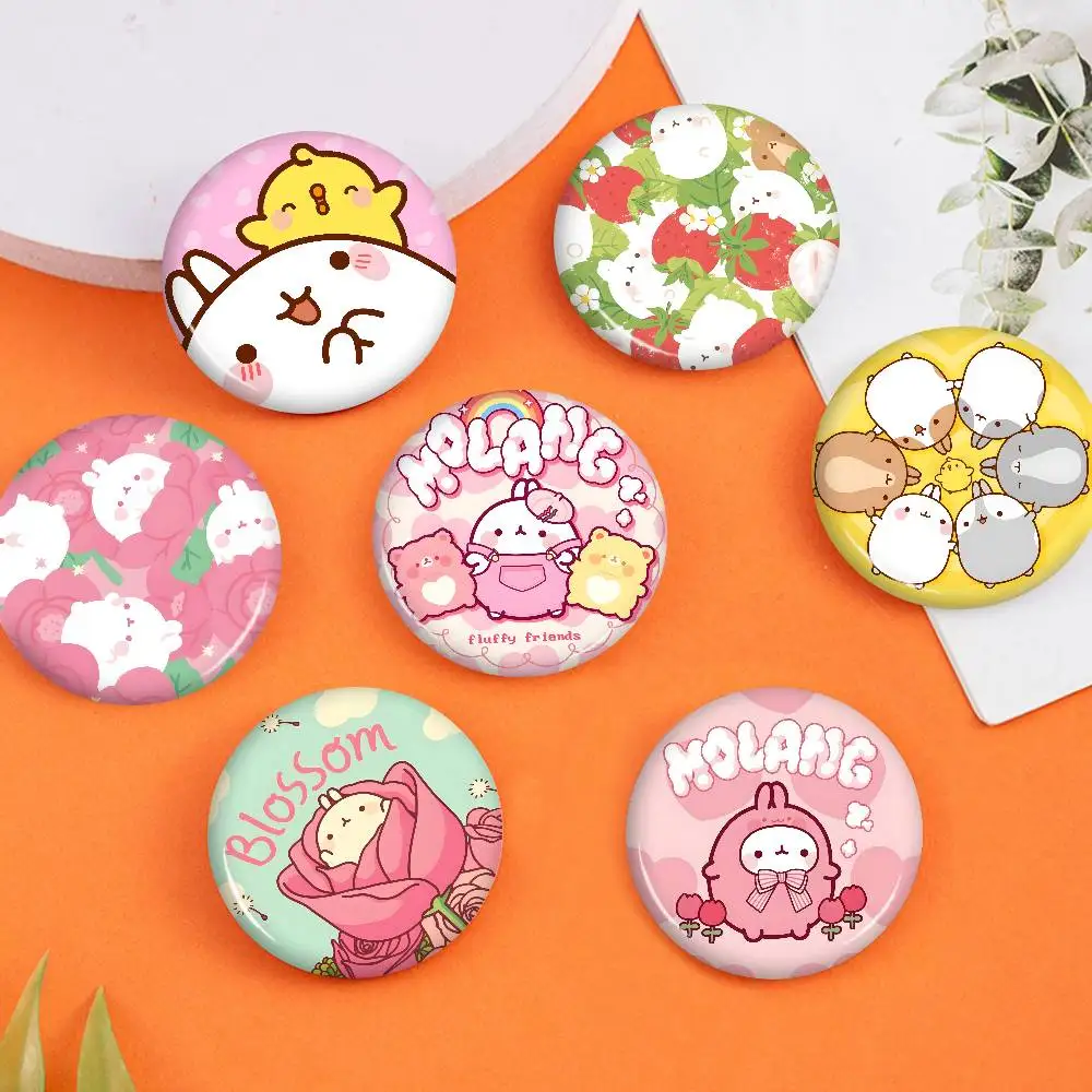 M-MolangS. Anime Button Pin Handmade Brooch for Clothes Cartoon Badge Backpack Decoration Jewelry Accessories