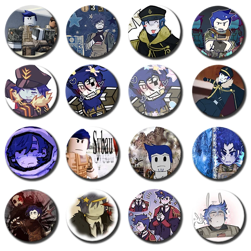 58mm 1PC G-Guest 1337 Forsaken Anime Cartoon Badge Breastpin for Backpack Clothes Handmade Brooches Gift Accessory