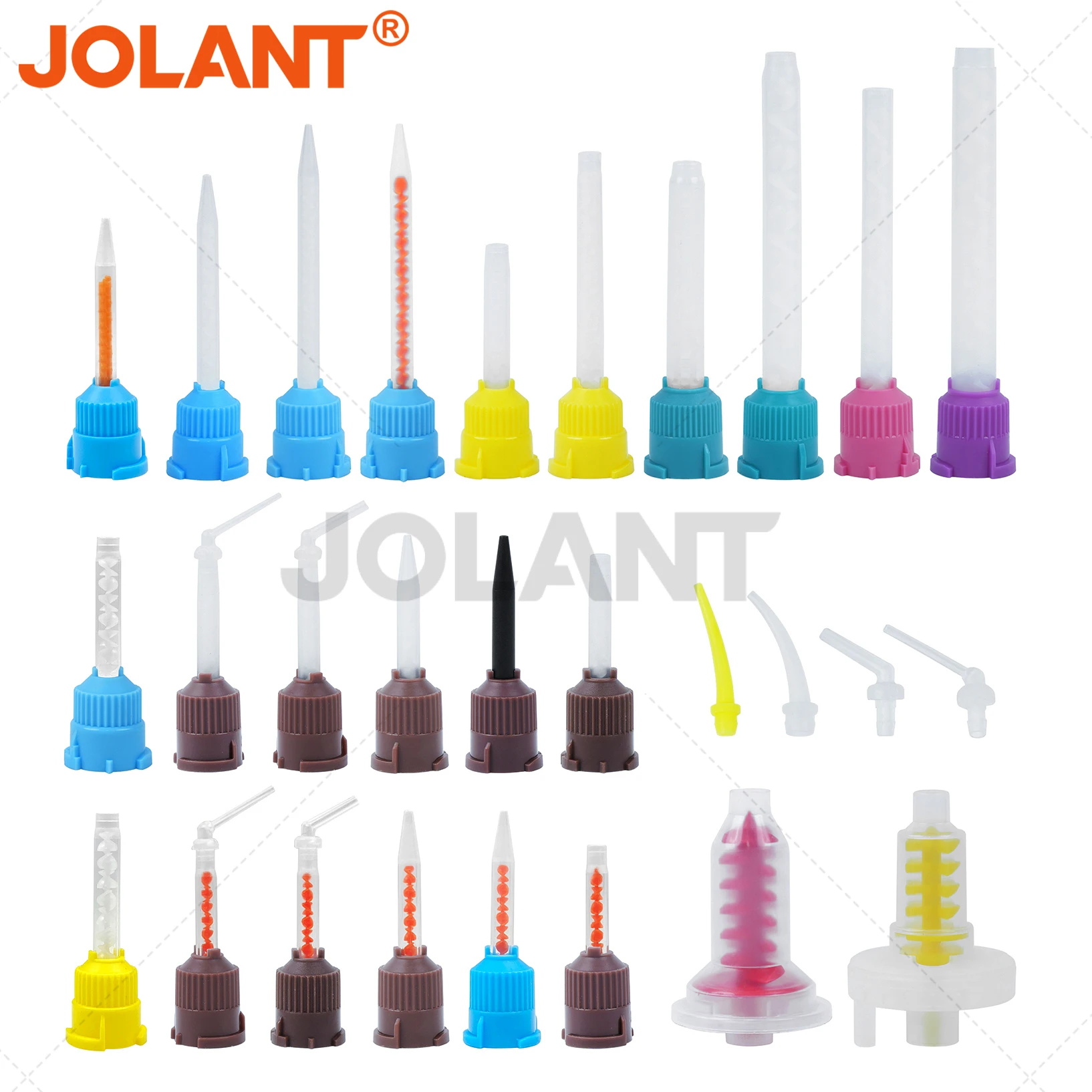 50pcs/Bag JOLANT Dental Mixing Tips Impression Materials Lab Denture Laboratory Tubes Disposable Silicone Rubber Mixing Tips