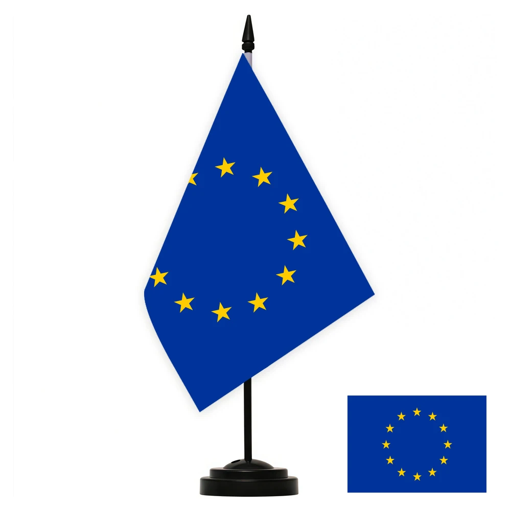 Aerlxemrbrae 14x21cm Office Desk Flag of   European Union Flag  European Union desktop Small Decoration Flag including Fl