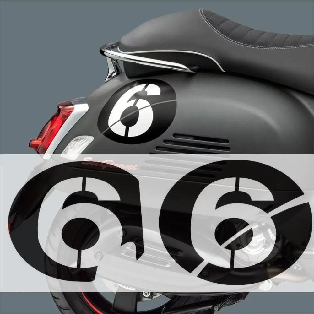 For Vespa Piaggio GTS GTV 300 One to Ten Digital Number Stickers Motorcycle Waterproof Sun Protection Front and Rear Shell S