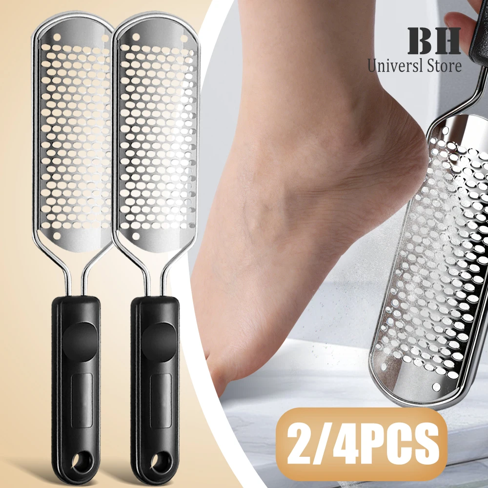 1/2/4Pcs Foot File Foot Scrubber Pedicure Callus Remover Professional Foot Scraper Cracked Dead Skin Remover for Dry Wet Feet