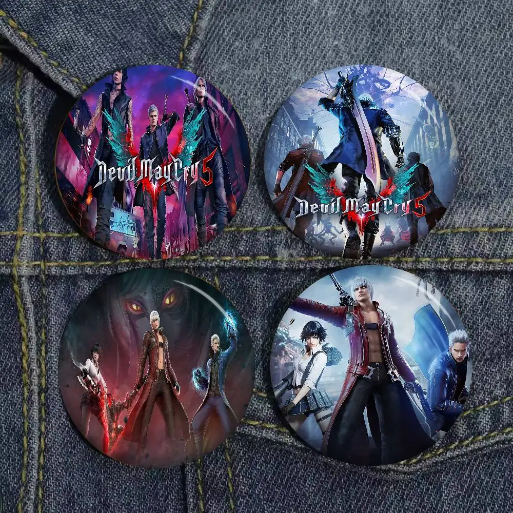 Game D-Devil M-May C-Cry Creative Tinplate Soft Button Pins Animal Icon Brooch Lapel Backpack Badge Accessories Pin