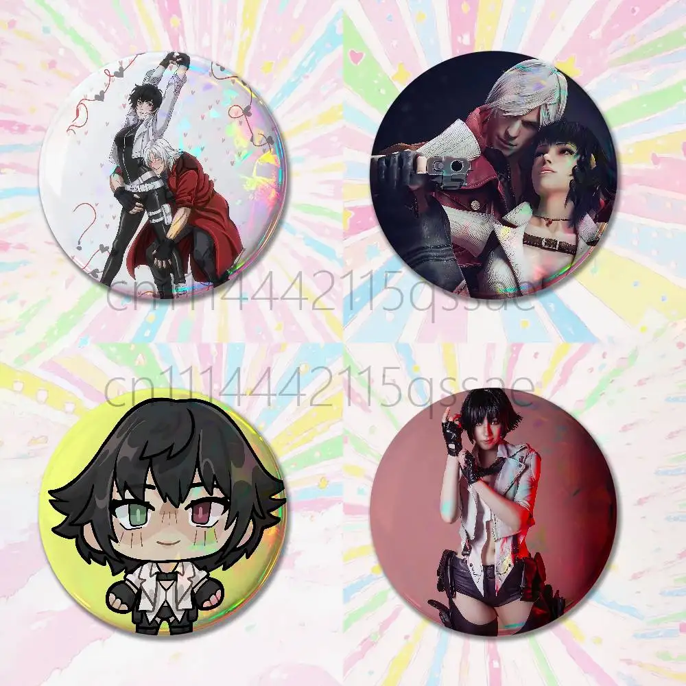 Lady D-Devil May Cry 32/44/58mm Handmade Pins Round Brooch Badge Backpacks Clothes Jewelry Gifts