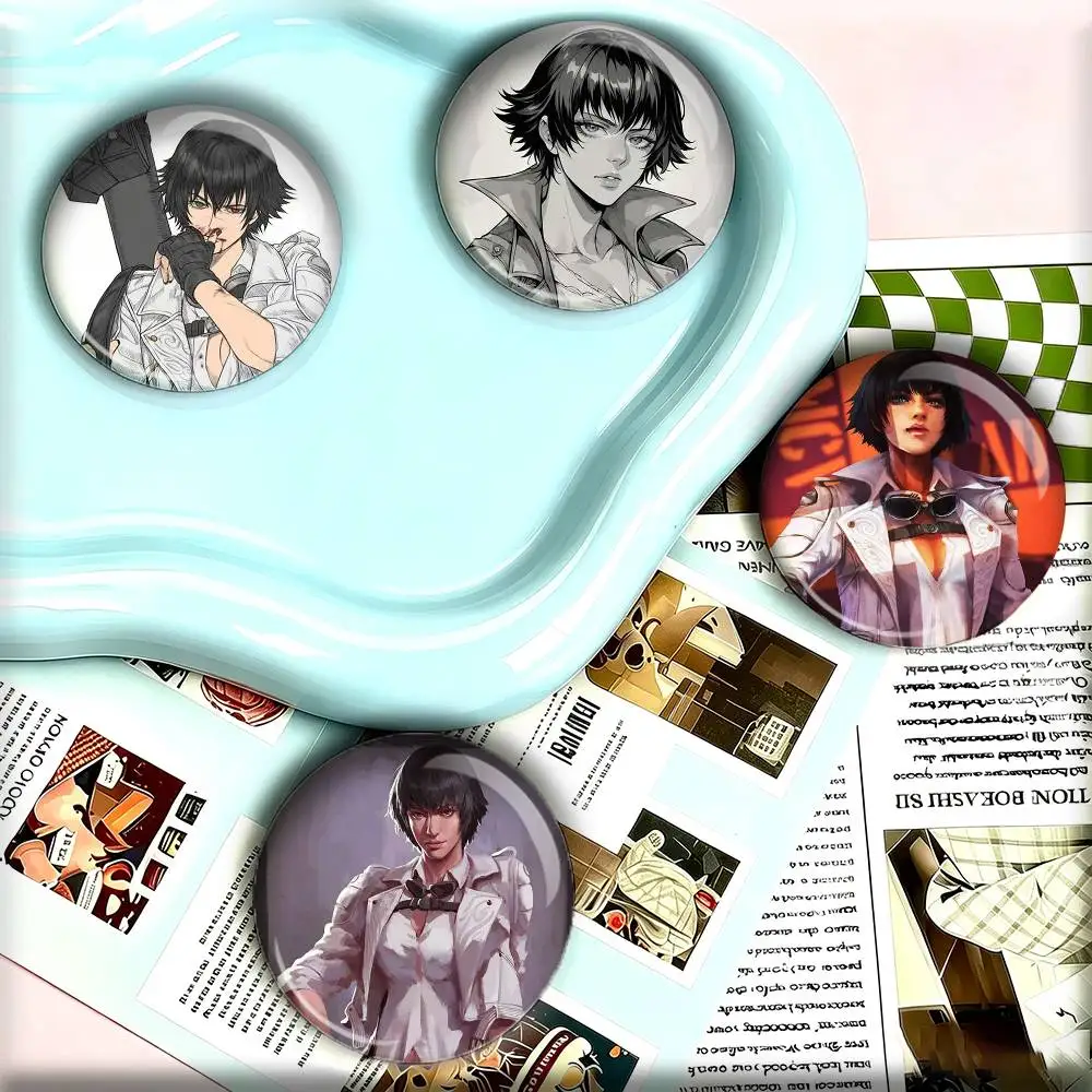Lady D-Devil May Cry 5 25mm 32mm 44mm 58mm 75mm Brooches Badges Pins for Accessories Gift