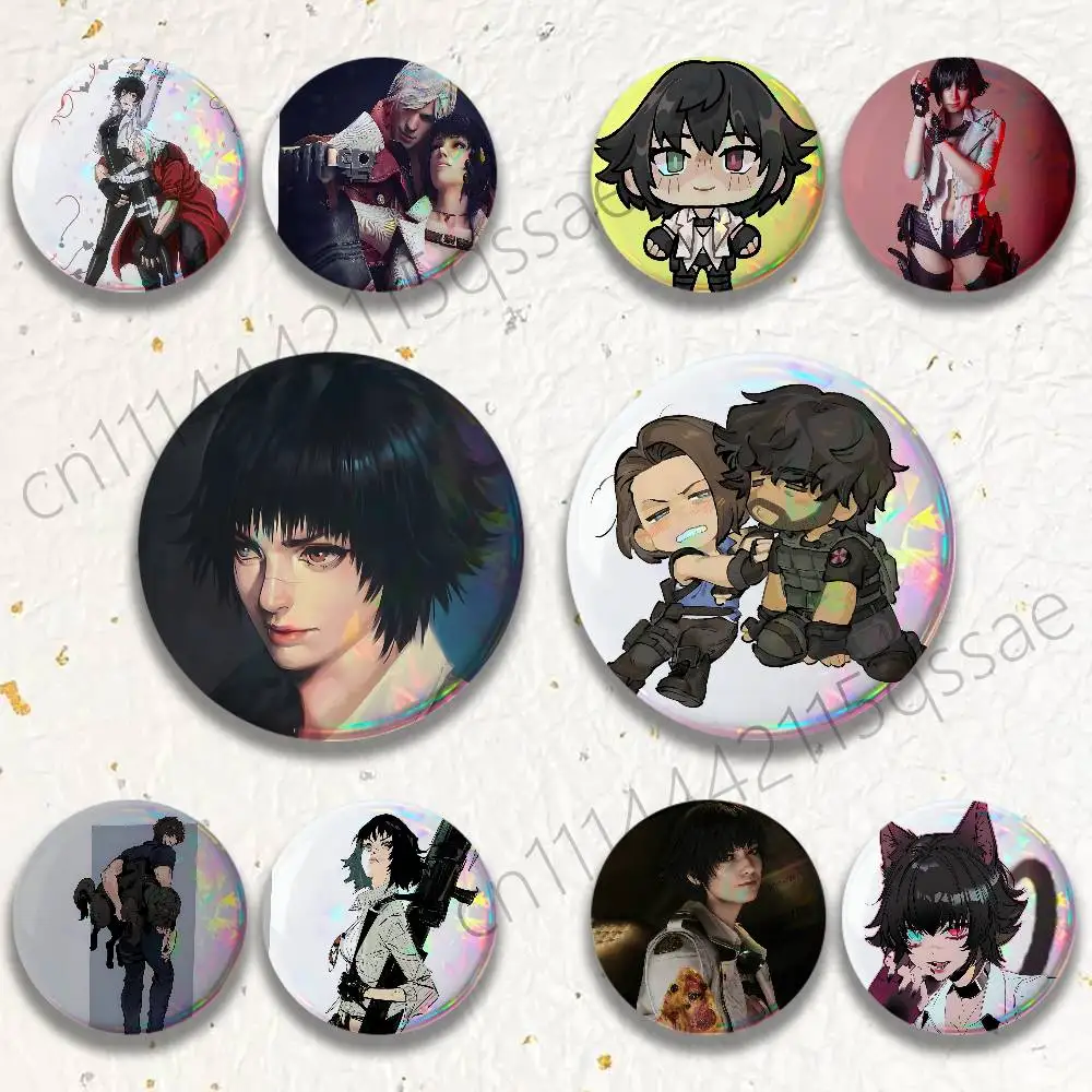 Lady D-Devil May Cry 25mm 75mm 44mm 58mm 32m Coin Badges Personalized Handmade Round Brooches Pins Accessory
