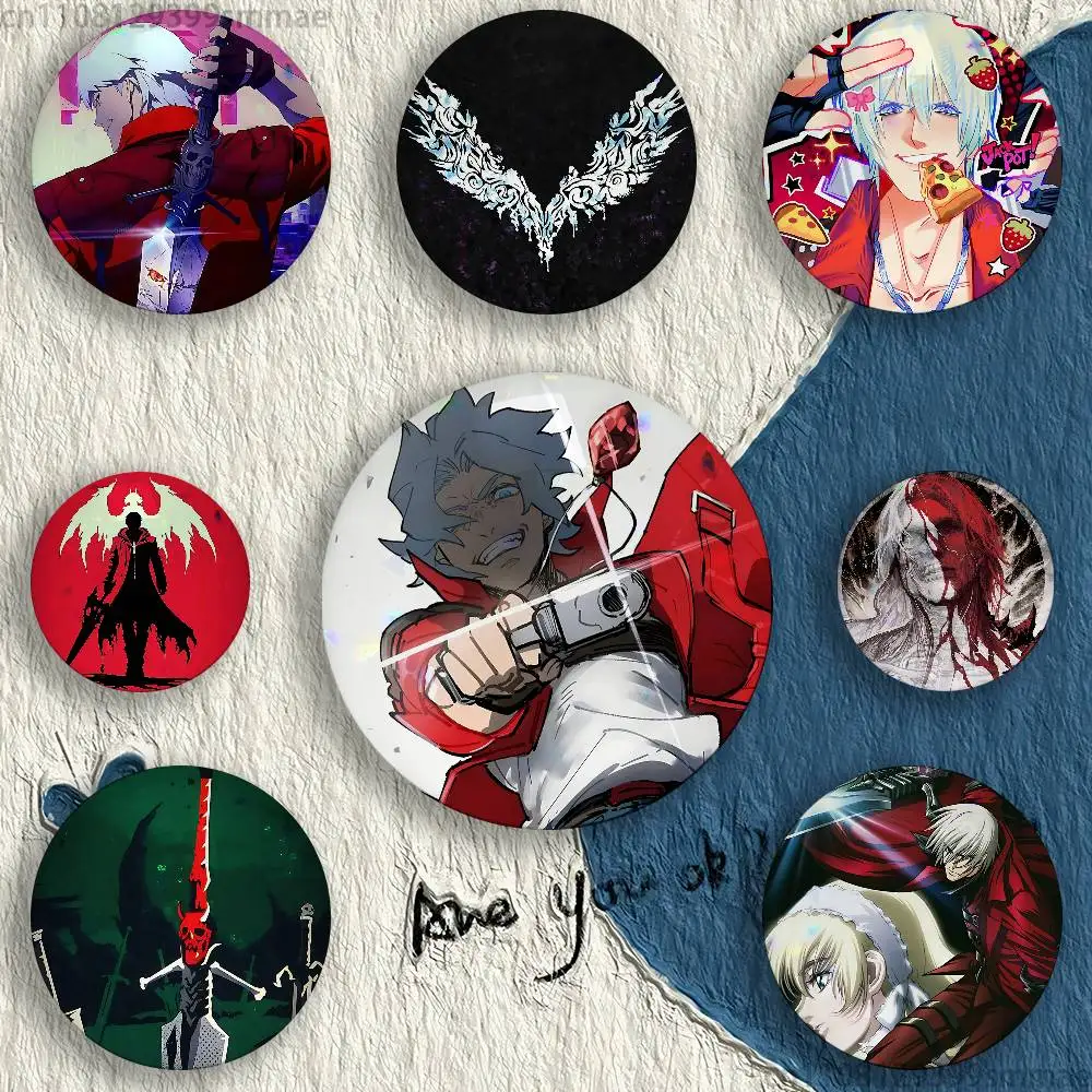 Anime D-Devil May Cry Pins 58mm Cute Cartoon Badge Handmade Brooches for Backpack Accessories Jewelry Gifts