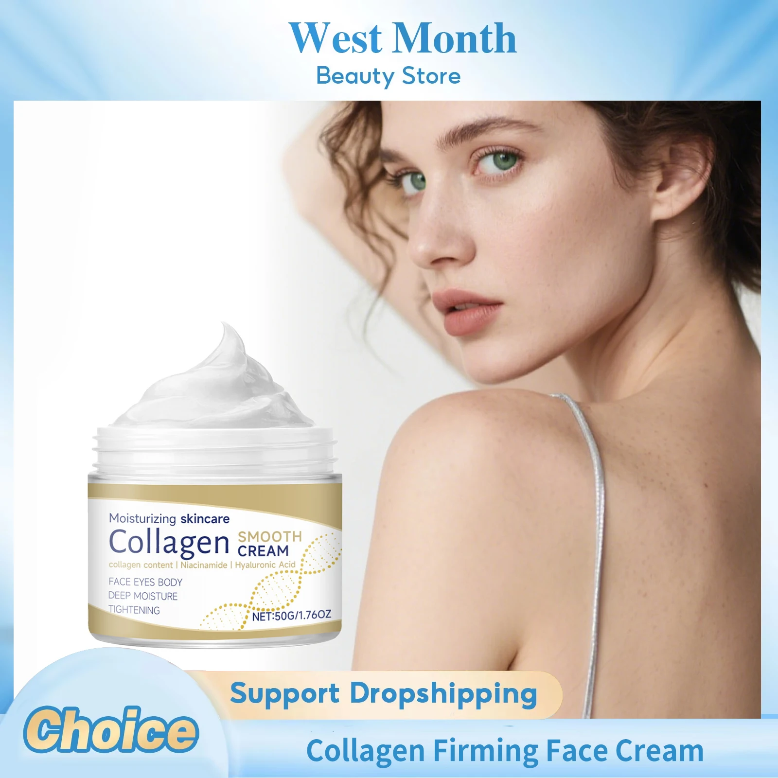 Collagen Firming Face Cream Lifting Nourishing Wrinkle Remover Smoothing Increase Elasticity Fade Fine Lines Repair Face Cream