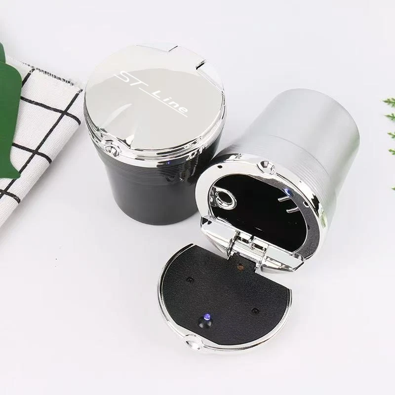 Portable car ashtray with LED light detachable car ashtray For Ford ST LINE Ford FOCUS 2 FOCUS 3 Mondeo Fiesta Kuga MK2 MK3