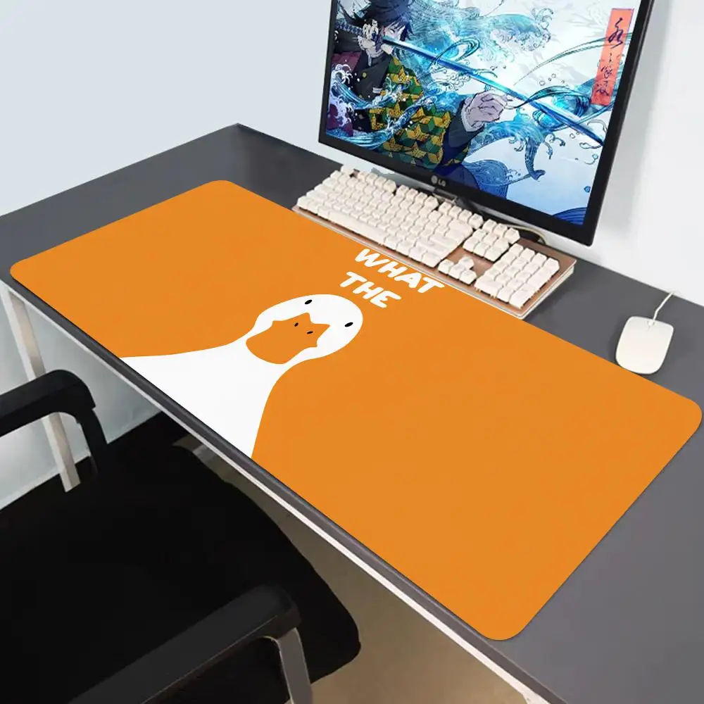 HYBXAXC Cartoon What the Duck Mouse Pad Non-slip Rubber Gamer Balance Computer Mat Decoracion Deskmat Laptop Office Large
