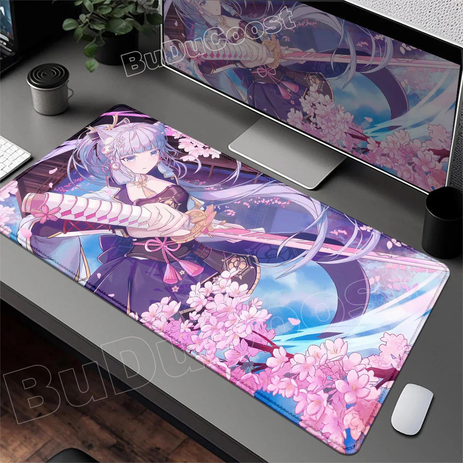 New Arrival Genshin Impact Kamisato Ayaka Mouse Pad Anime Girl Keyboard Rug PC Gaming Accessories Mousepad Laptop Speed Desk Mat