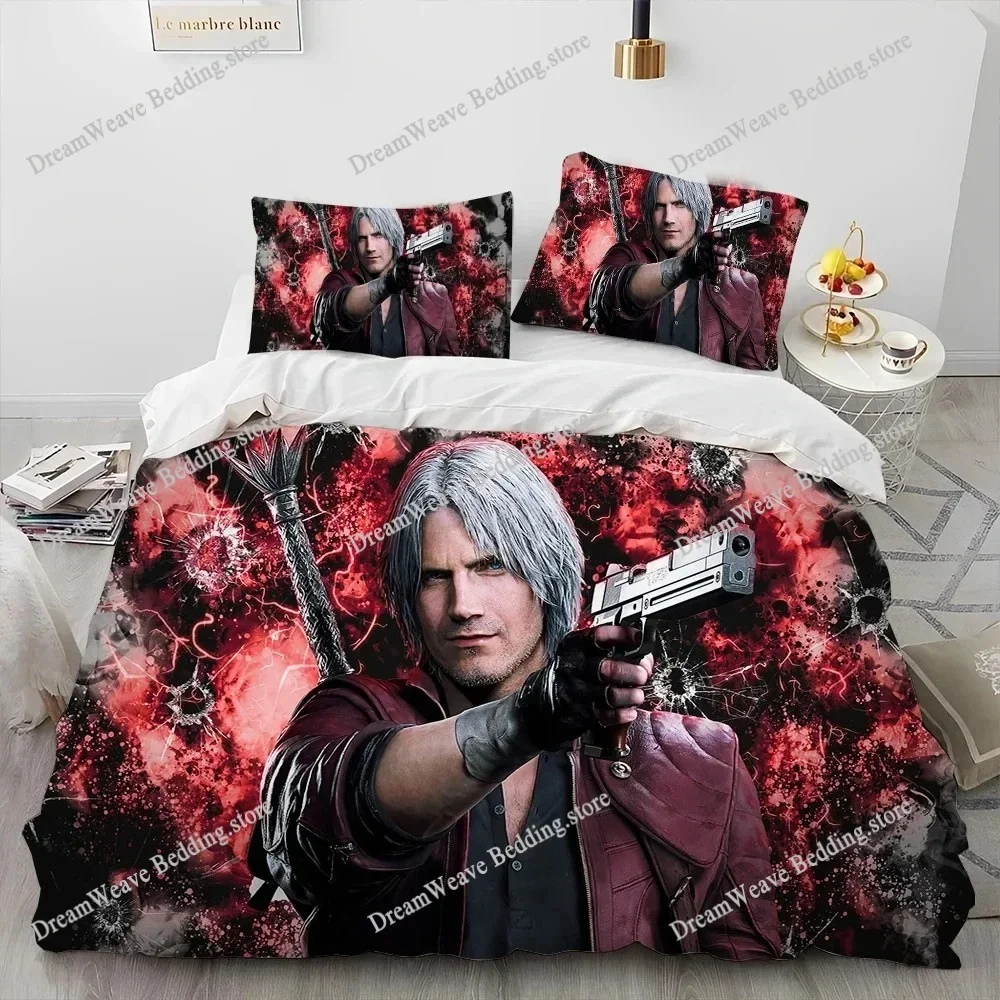 New D-Devil May Cry DMC Bedding Set Single Twin Full Queen King Size Bed Set Adult Kid Bedroom Duvet Cover Sets 3D Print Game963